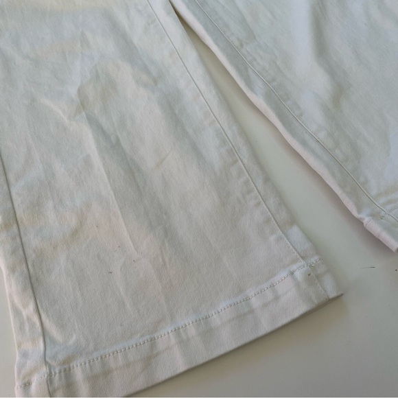 OAK + FORT Women's Cream Long Length Twill Wide Leg Pant Elastic Waist Size XS - Picture 8 of 11